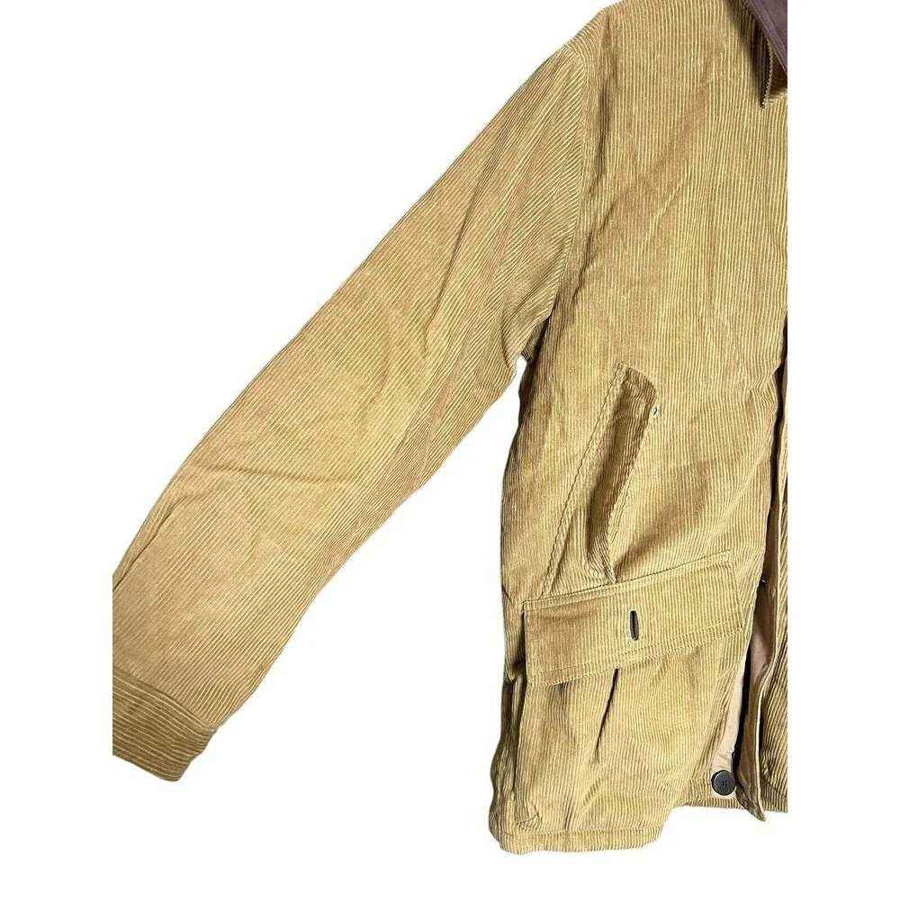 Vintage Corduroy Chore Barn Jacket‎ Mens Plaid Lined Heavyweight Denim Med IZOD